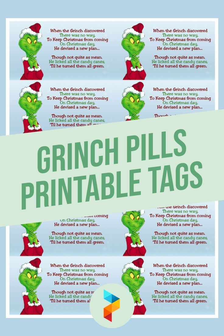 Pin On Holiday Christmas throughout Grinch Pills Free Printable Template