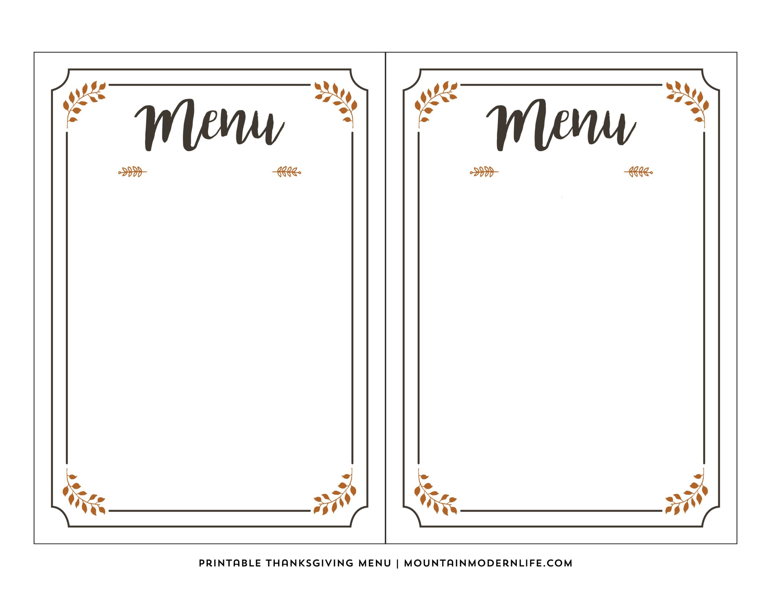 Pin Page throughout Free Printable Menu Templates