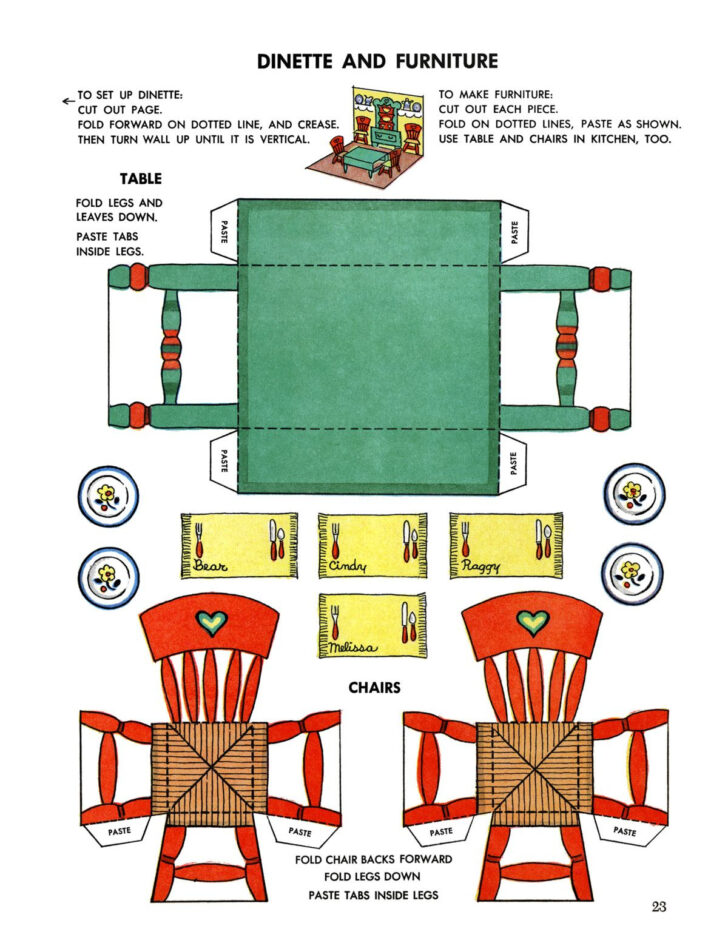 Printable 3D Paper Furniture Templates