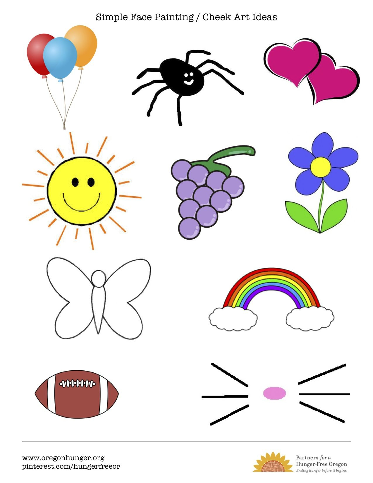 Pin Page with Printable Easy Face Painting Templates