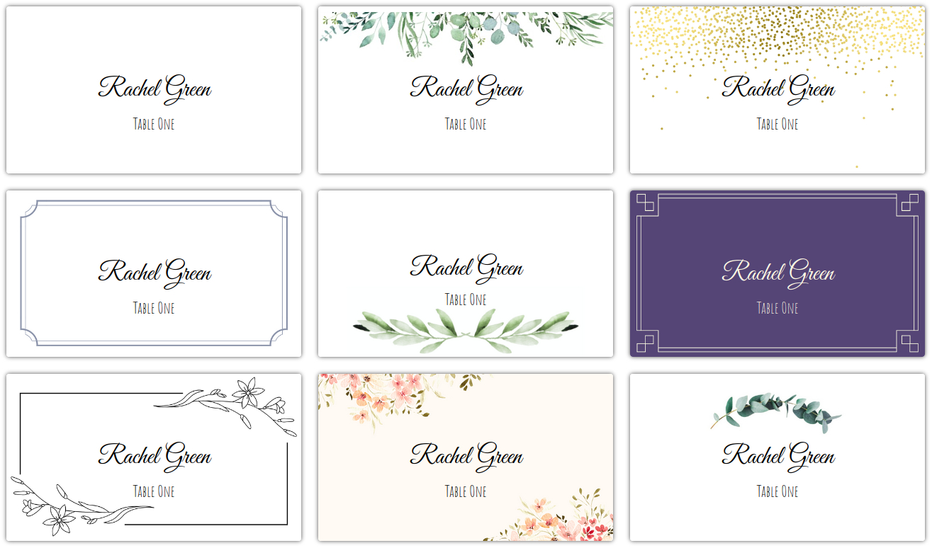 Place Card Me - A Free And Easy Printable Place Card Maker For pertaining to Place Cards Free Printable Templates