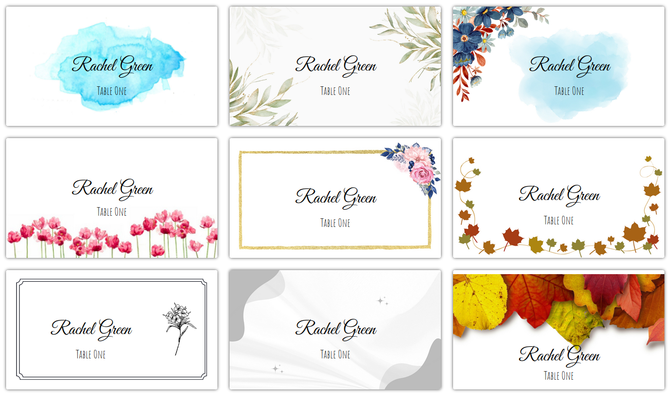 Place Card Me - A Free And Easy Printable Place Card Maker For regarding Place Cards Free Printable Templates