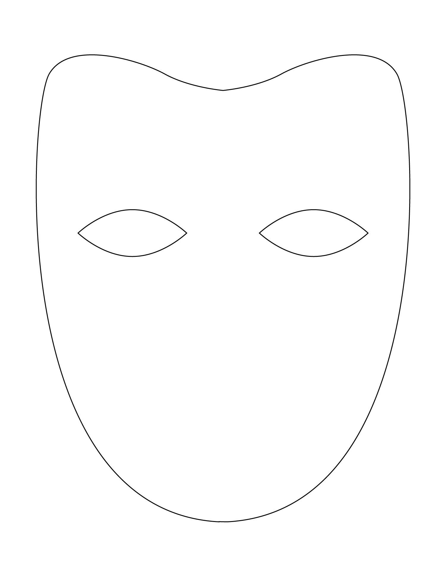 Plain Masks Templates - 10 Free Pdf Printables | Printablee within Blank Mask Template Printable