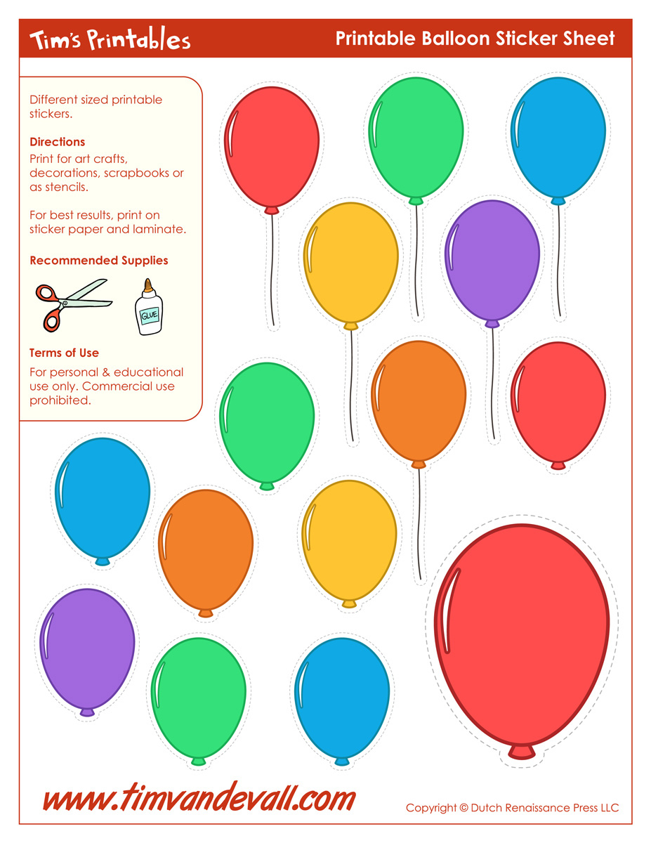 Printable Balloon Template | Birthday Printables – Tim&amp;#039;S Printables within Free Printable Balloon Template