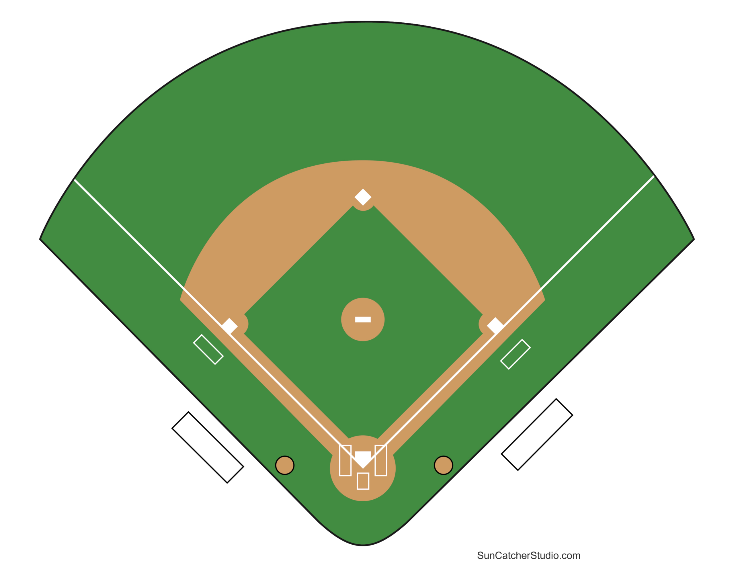 Printable Baseball Field Diagram (Softball Diamond) Templates for Printable Baseball Diamond Template