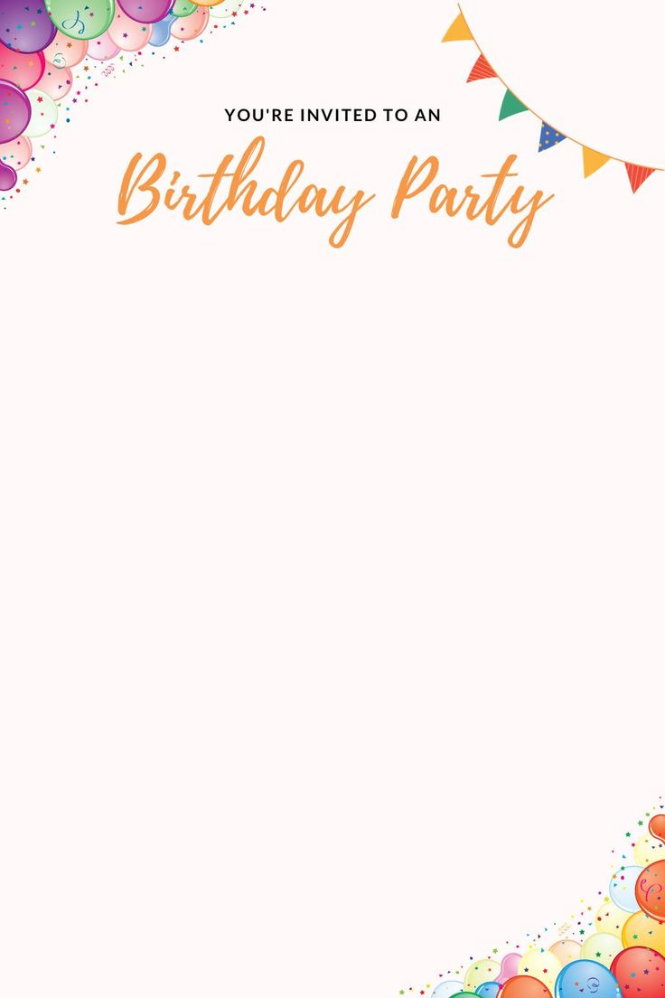 Printable Birthday Party Invitation Card Blank Template Free Pdf regarding Free Printable Party Invitation Templates