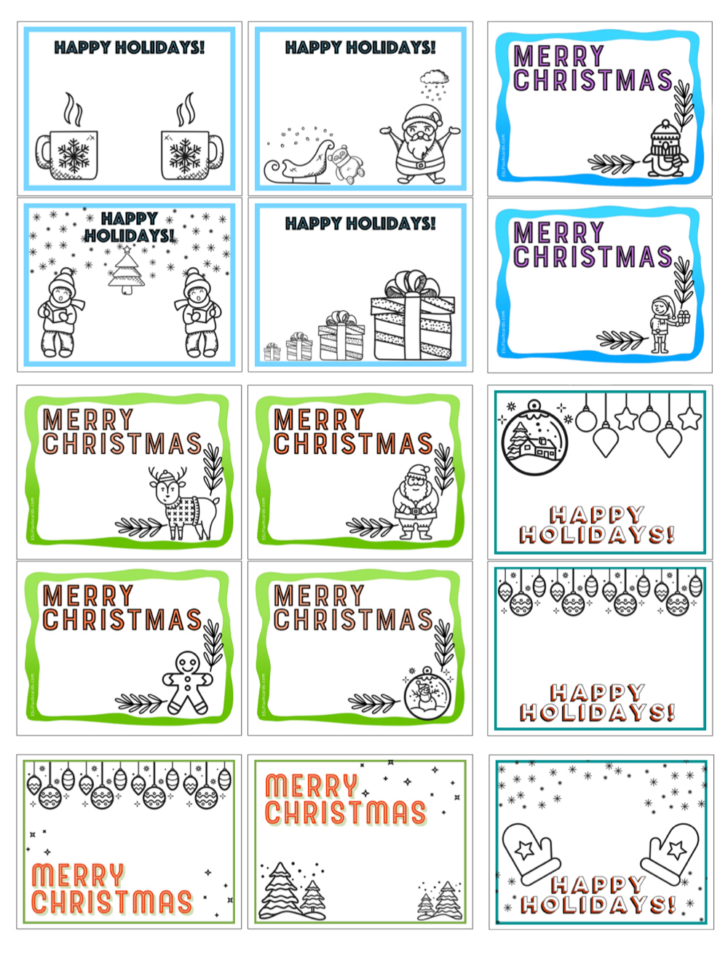 Printable Christmas Cards Templates