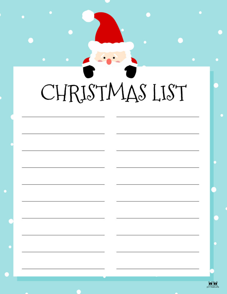 Printable Christmas Lists - 25 Free Printables | Printabulls throughout Christmas List Printable Template