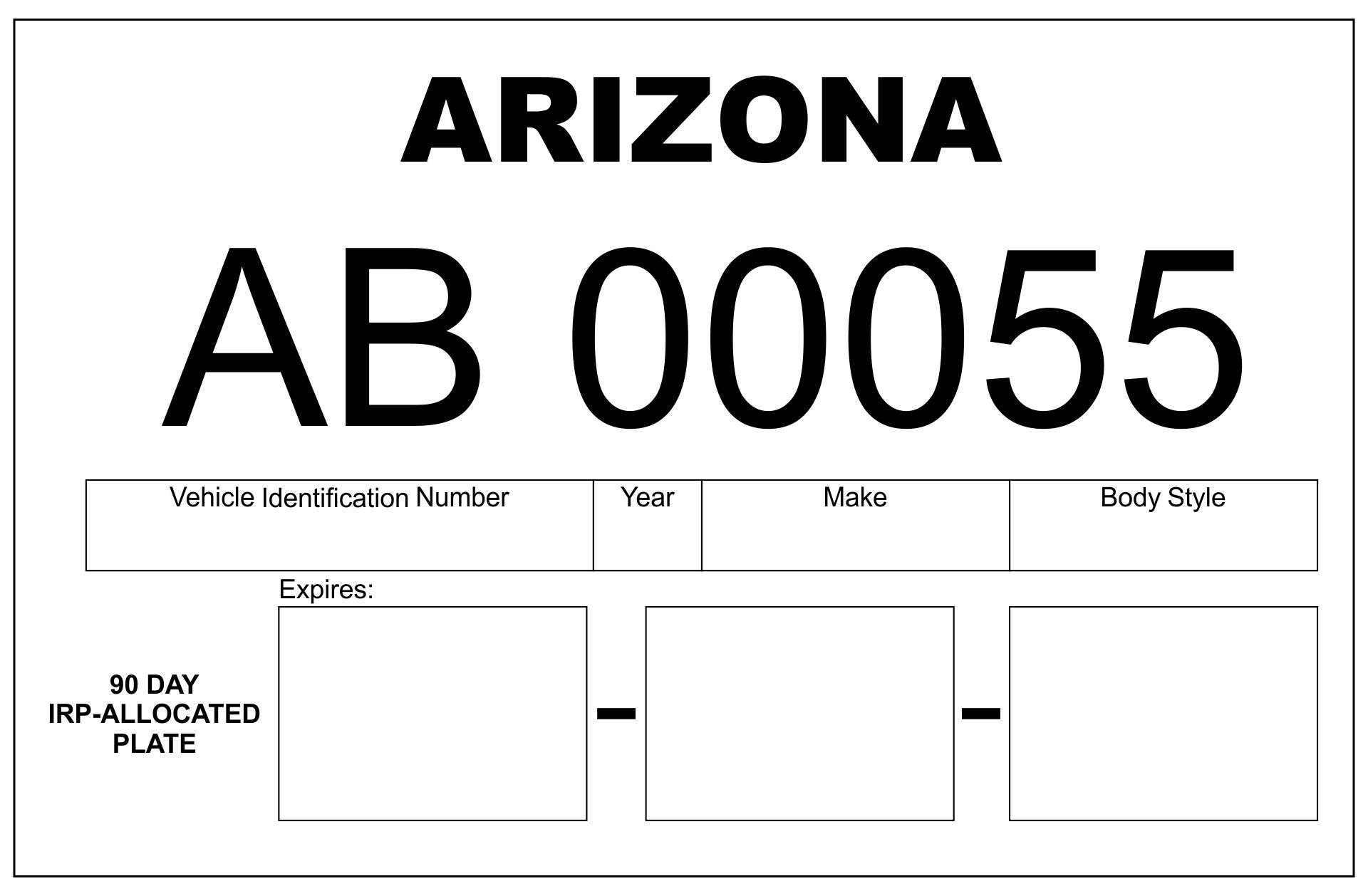 Printable Colorado Temp Tag Template inside Printable Blank Oklahoma Temporary Tag Template