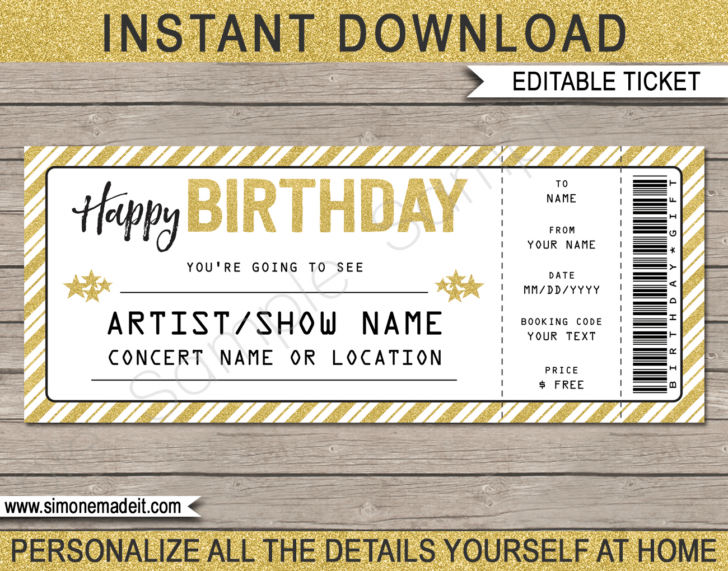 Printable Concert Ticket Template