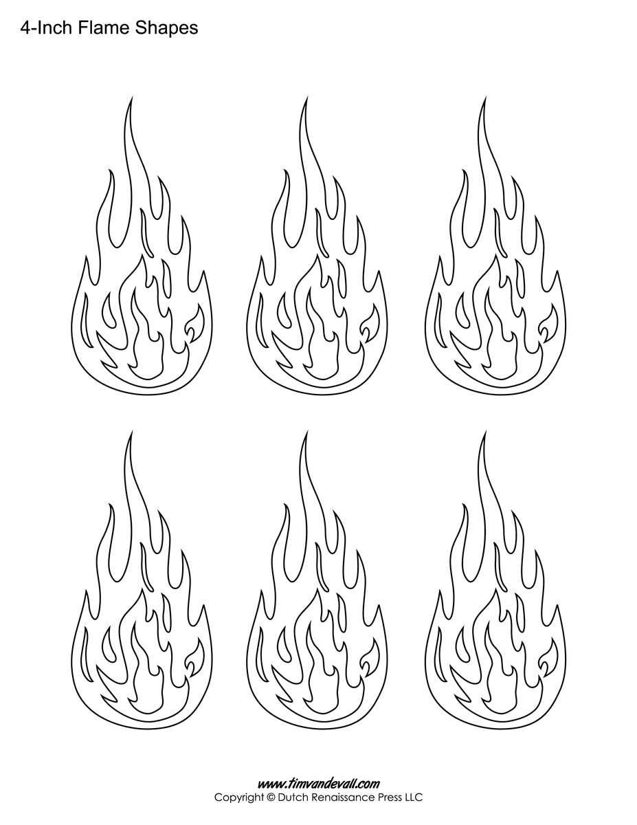 Printable Flame Stickers &amp;amp; Flame Templates – Tim&amp;#039;S Printables intended for Printable Cut Out Flame Template