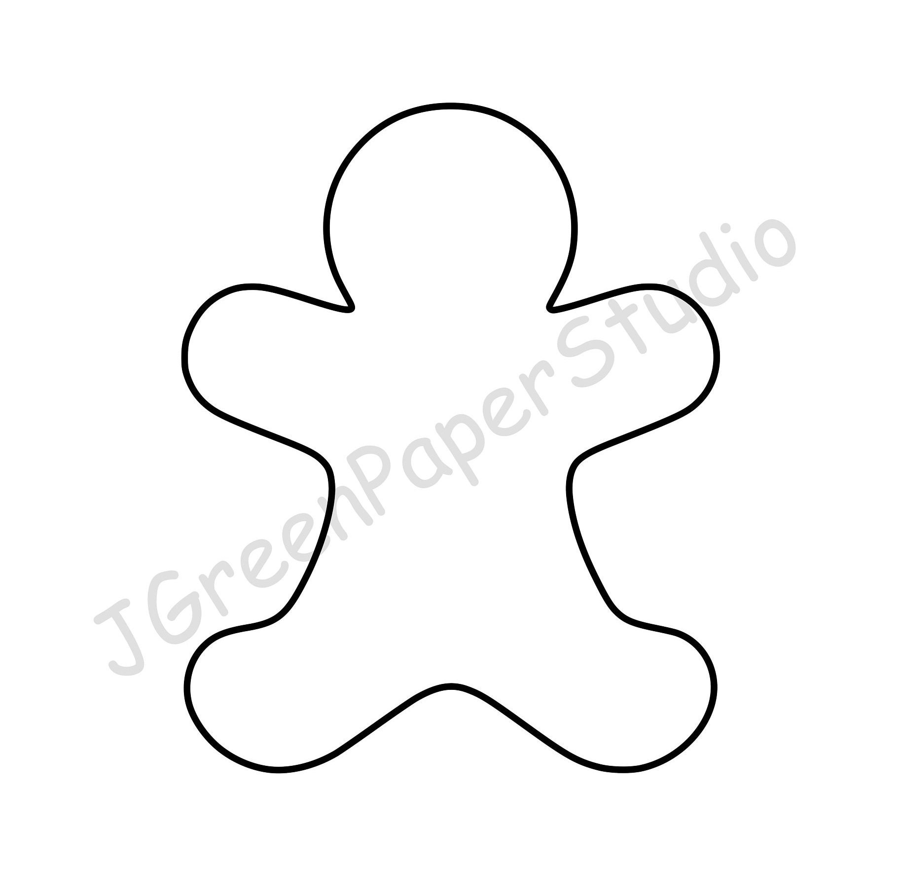 Printable Gingerbread Man Template Pdf Digital Download Cookie for Printable Gingerbread Man Template