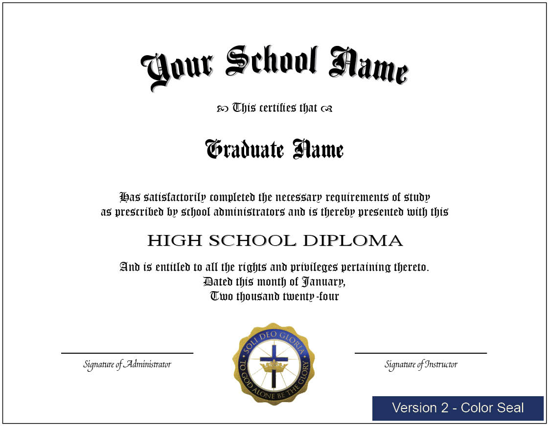 Printable High School Diploma For Homeschools within Free Printable High School Diploma Template With Seal