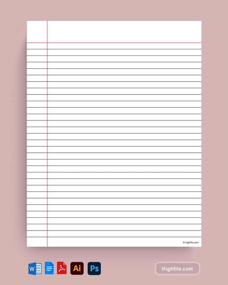 Notebook Paper Template Printable