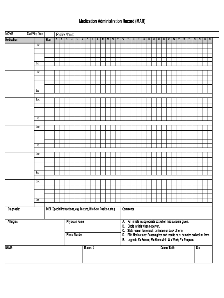 Printable Medication Log - Fill Online, Printable, Fillable, Blank regarding Free Printable Medication Administration Record Template