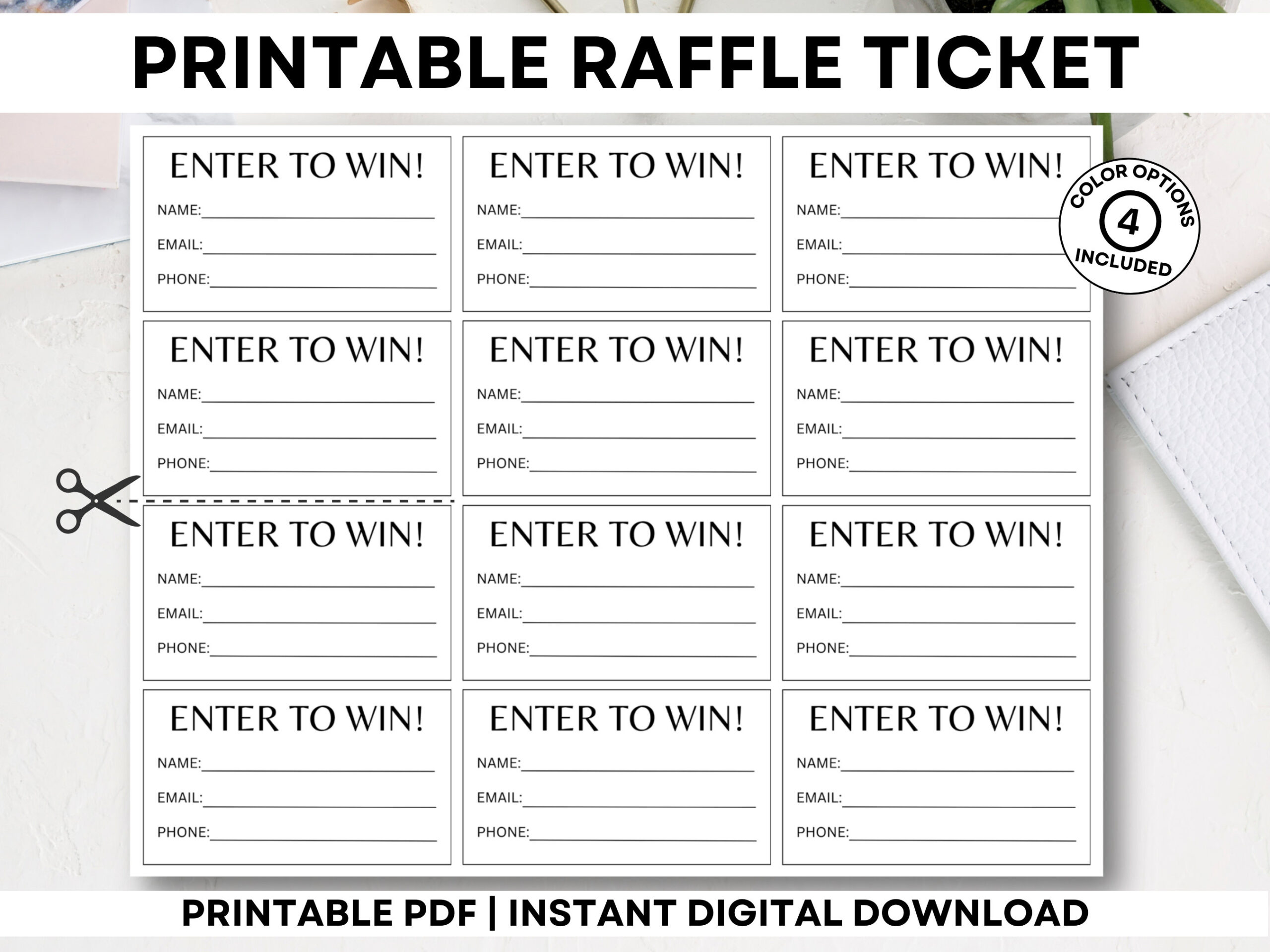 Printable Raffle Tickets, Enter To Win Tickets, Printable Enter To within Printable Raffle Ticket Template