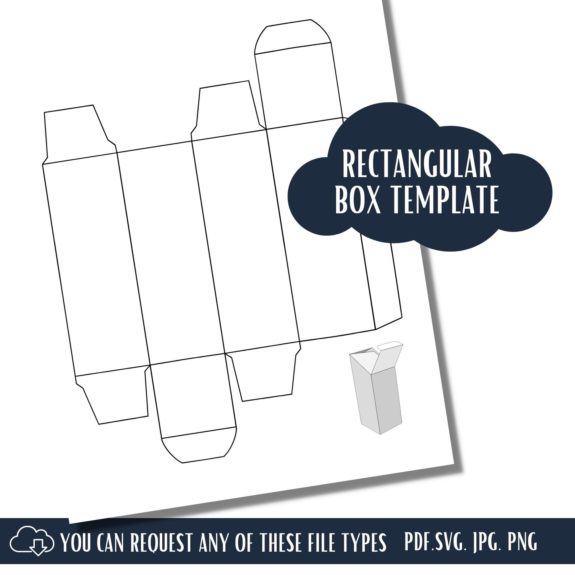 Printable Rectangular Box Template. Product Packaging. Blank in Printable Rectangular Box Template