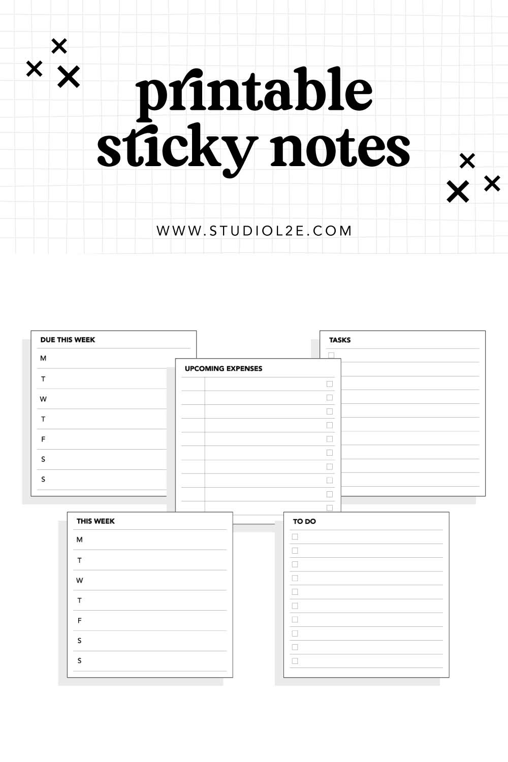 Printable Sticky Notes - Studio L2E in Printable Sticky Note Template