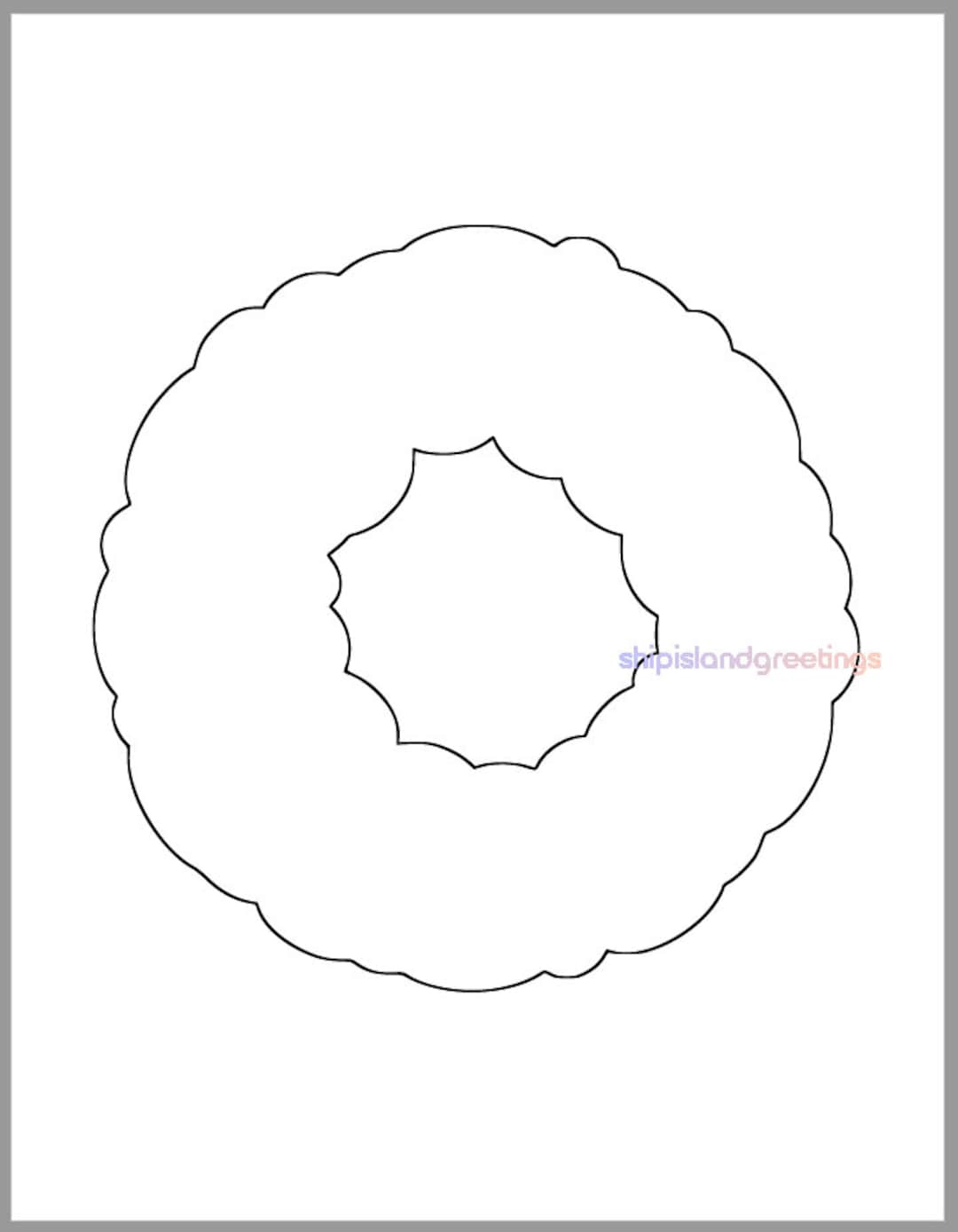 Printable Wreath Template-Pdf Download-Christmas Cutouts-Classroom pertaining to Free Printable Wreath Template