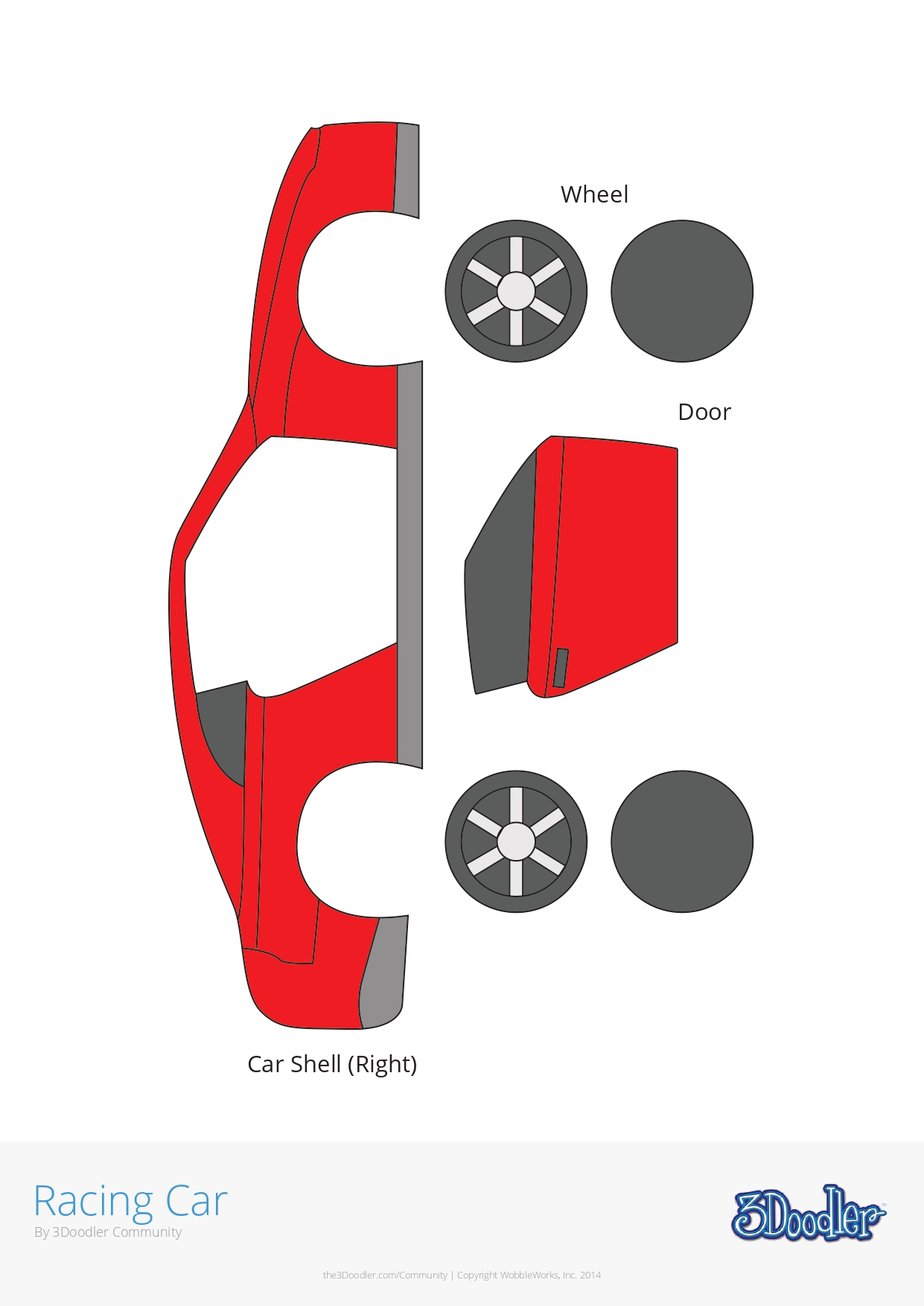 Racing Car 3D Pen Stencil - 3Doodler regarding Free Printable 3D Pen Templates