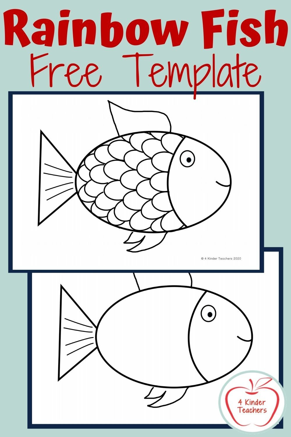 Rainbow Fish Free Printable pertaining to Printable Rainbow Fish Template