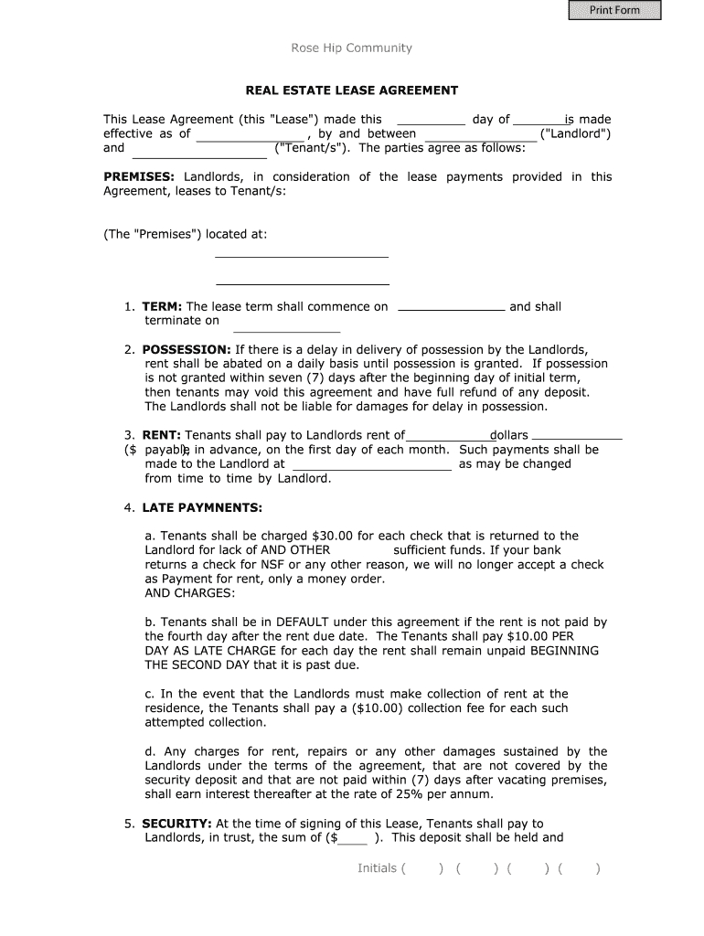 Rental Agreement Pdf - Fill Online, Printable, Fillable, Blank intended for Free Printable Rental Agreement Template