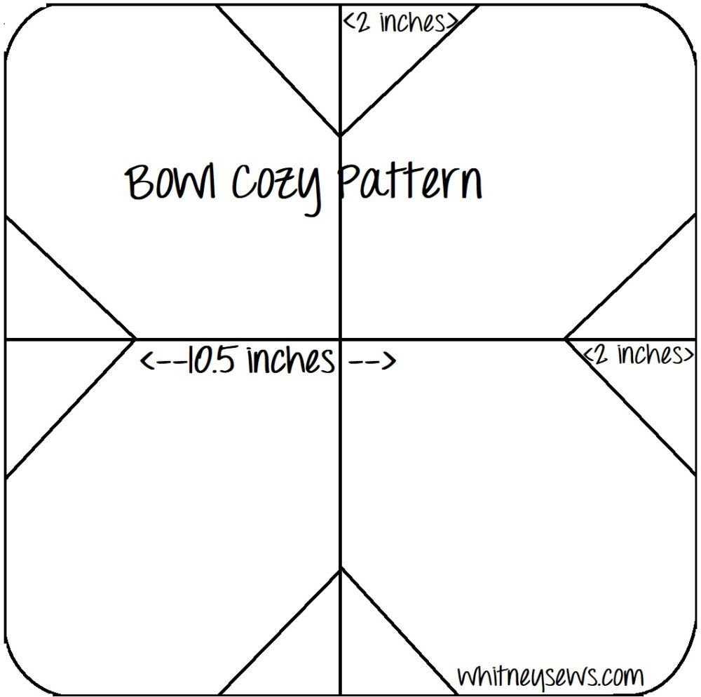 Reversible Bowl Cozy - Whitney Sews for Printable Soup Bowl Template