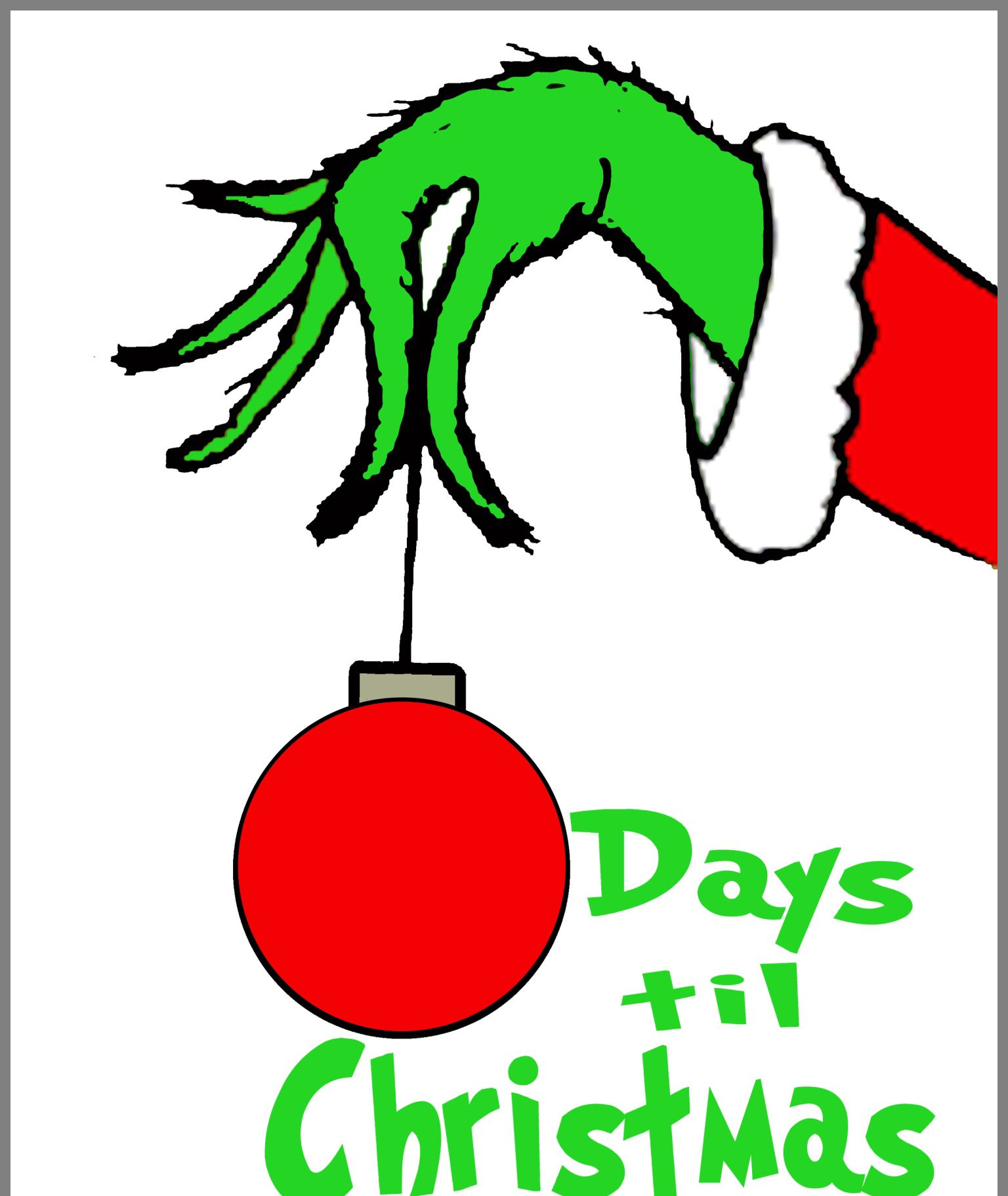 Santa And Elf Hand Christmas Countdown Printable - Printables 4 Mom inside Free Printable Grinch Hand Template