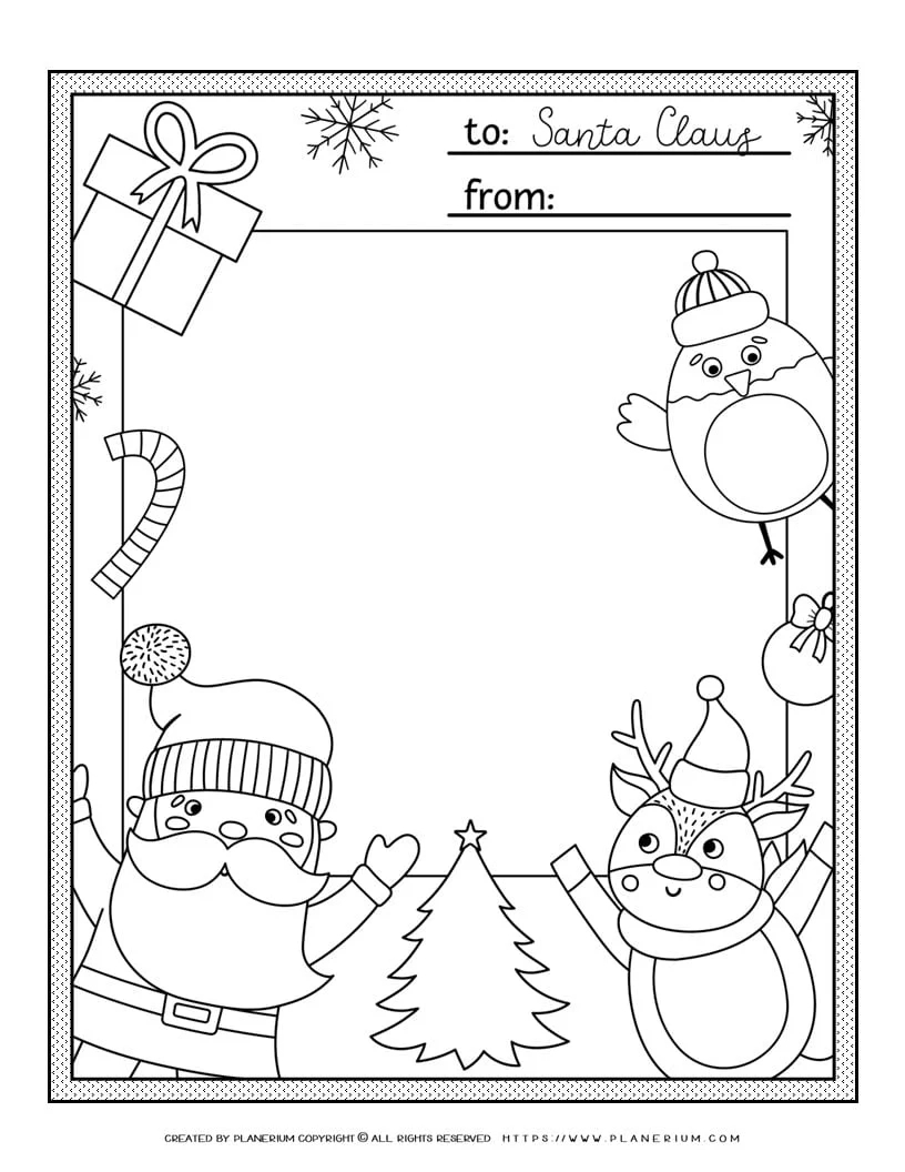 Santa Letter Template Printable | Planerium inside Printable Coloring Letter To Santa Template