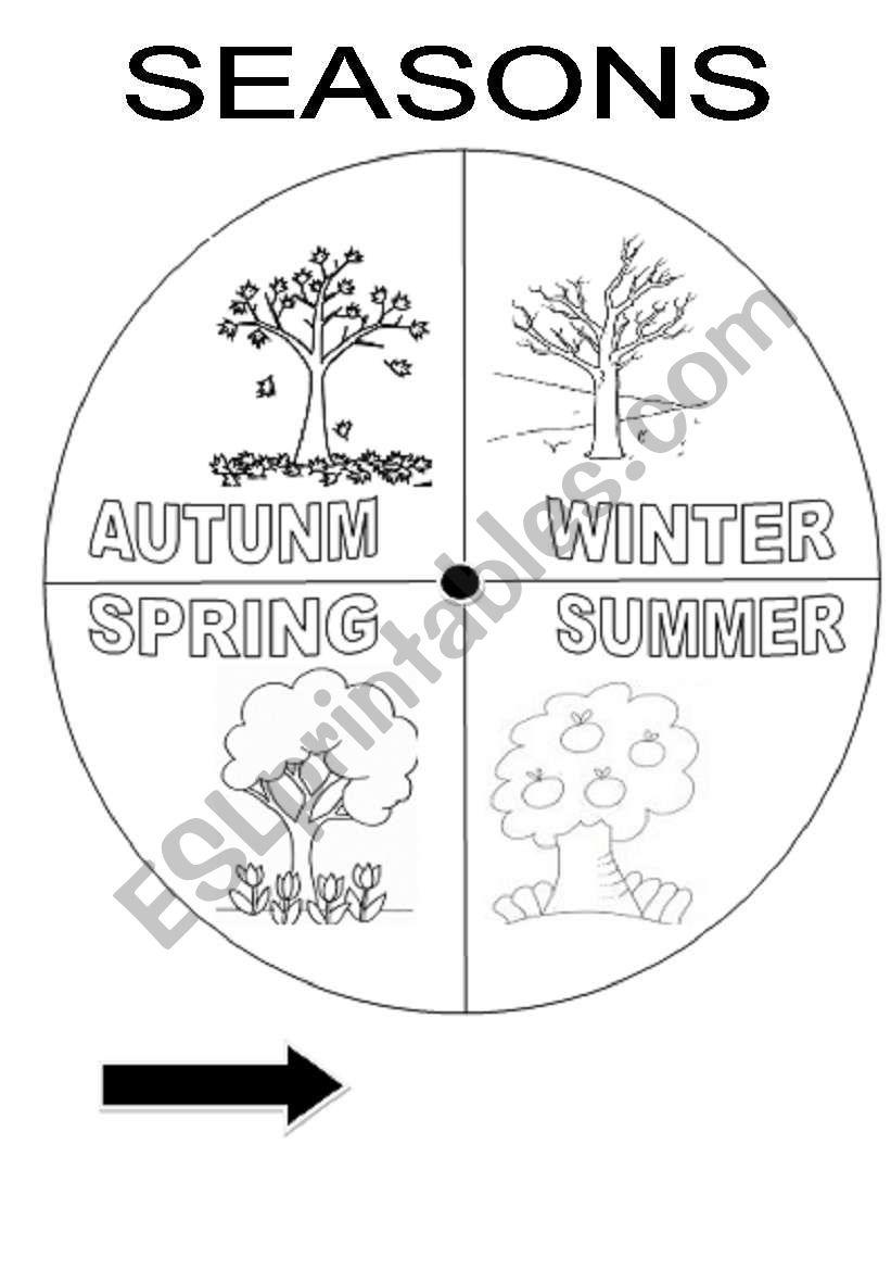 Seasons Wheel - Esl Worksheetyisuka pertaining to Printable Season Wheel Template