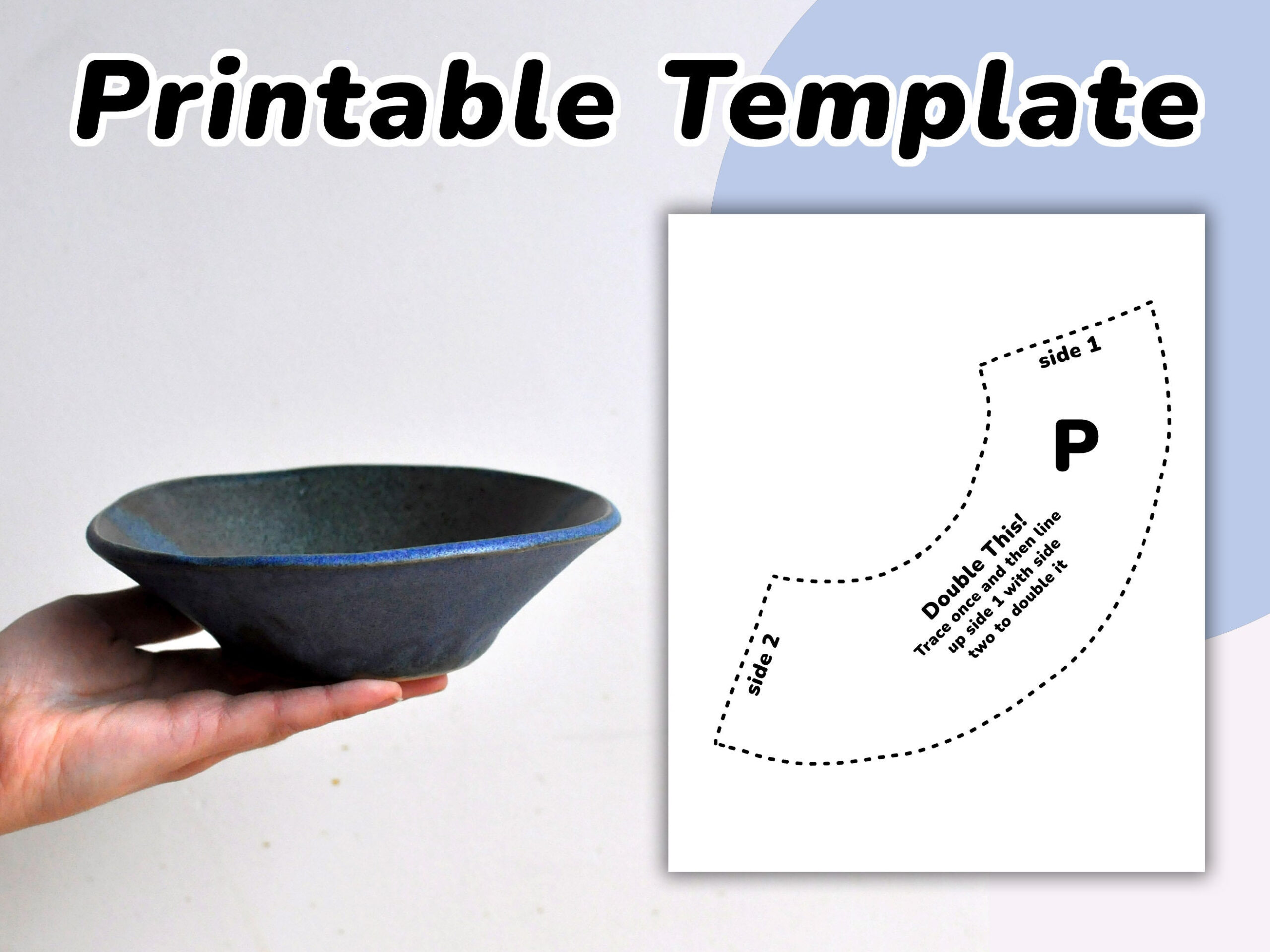 Shallow Bowl Template // Slab Pottery Template // Pottery Tools - Etsy with Printable Slab Pottery Templates