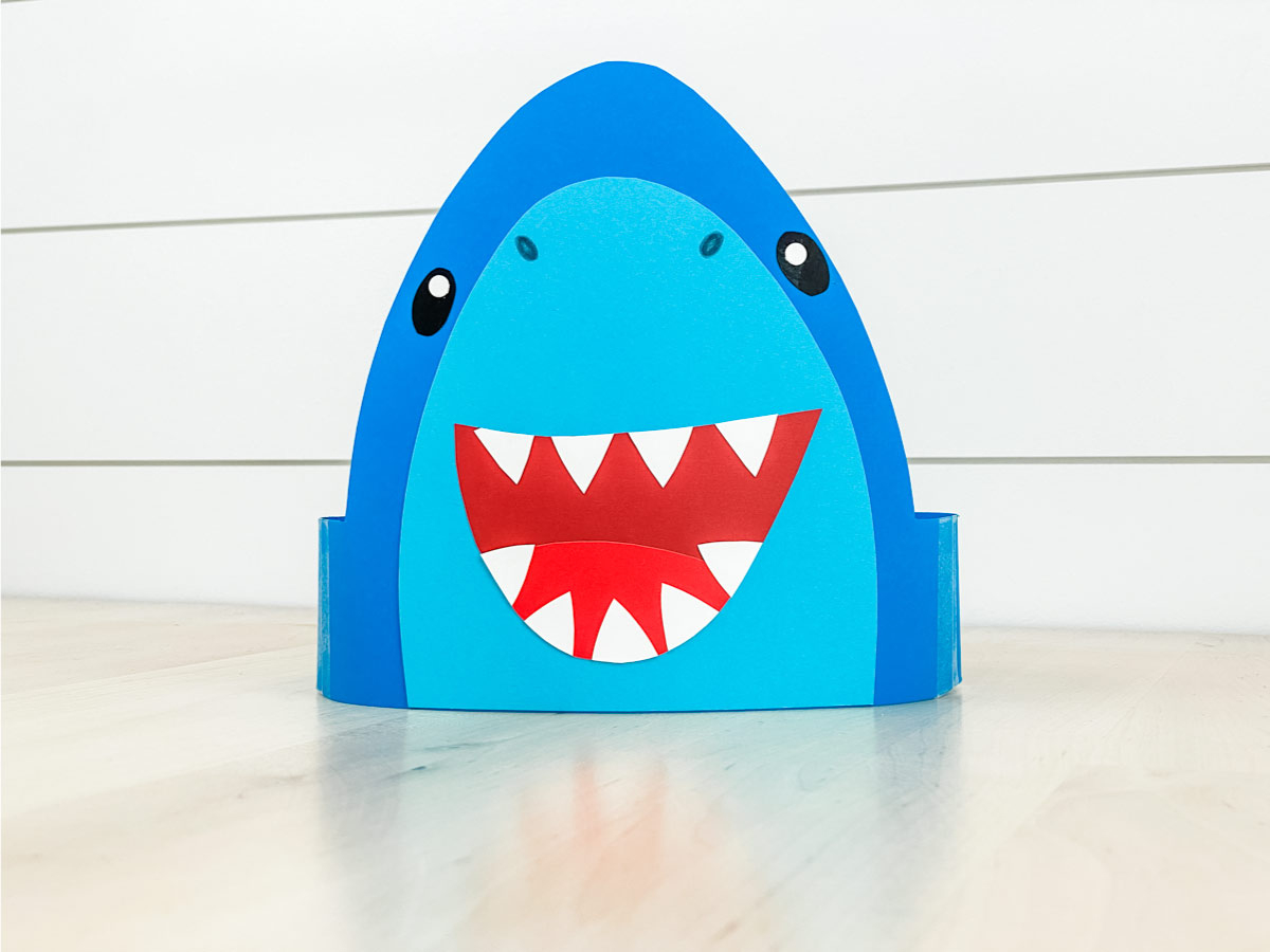 Shark Headband Craft For Kids [Free Template] pertaining to Printable Shark Head Template
