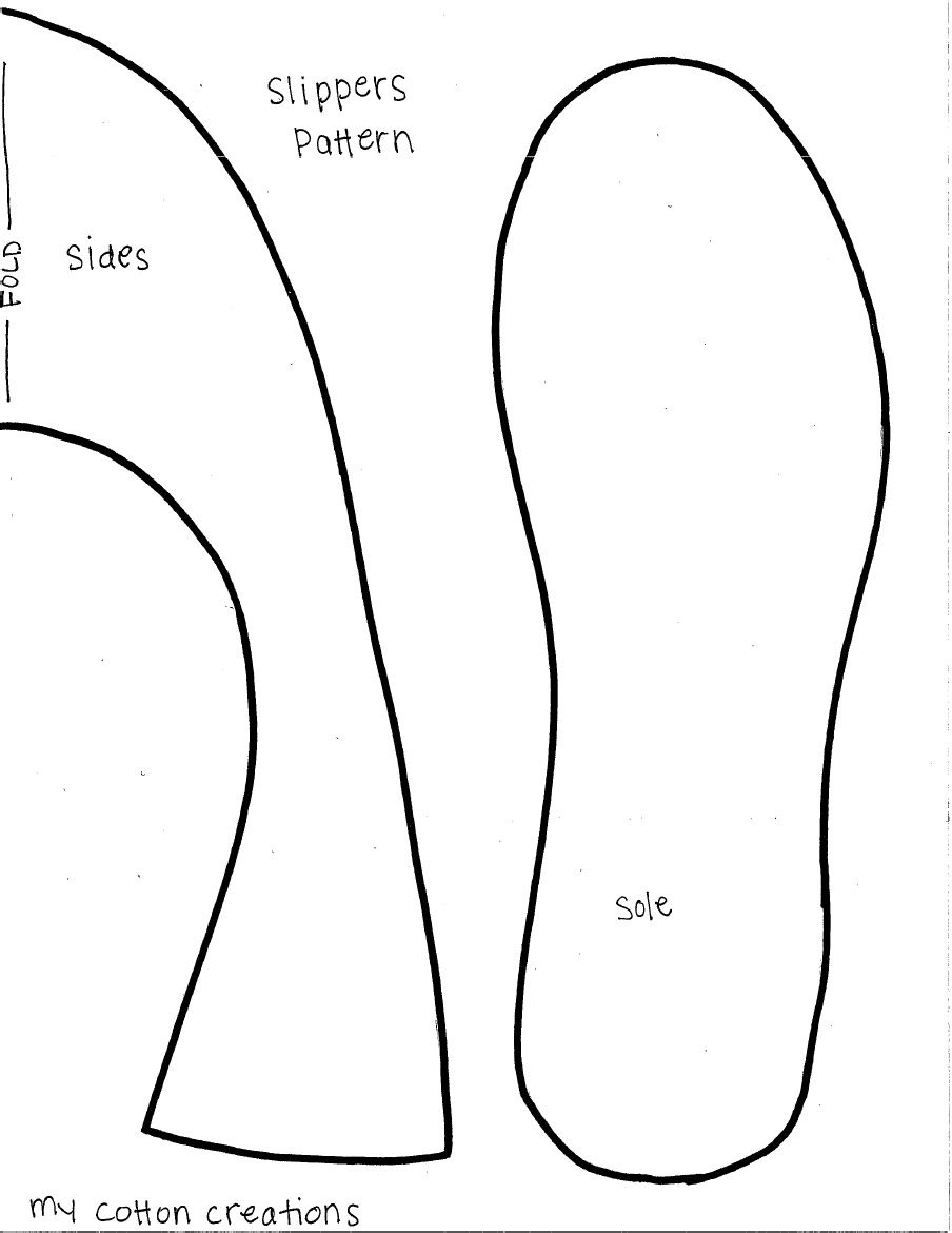 Slippers Pattern | Pdf throughout Free Template Printable Slipper Pattern