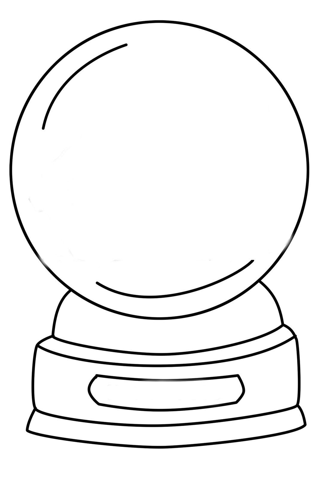 Snow Globe Template Printable Sketch Coloring Page regarding Snow Globe Template Printable