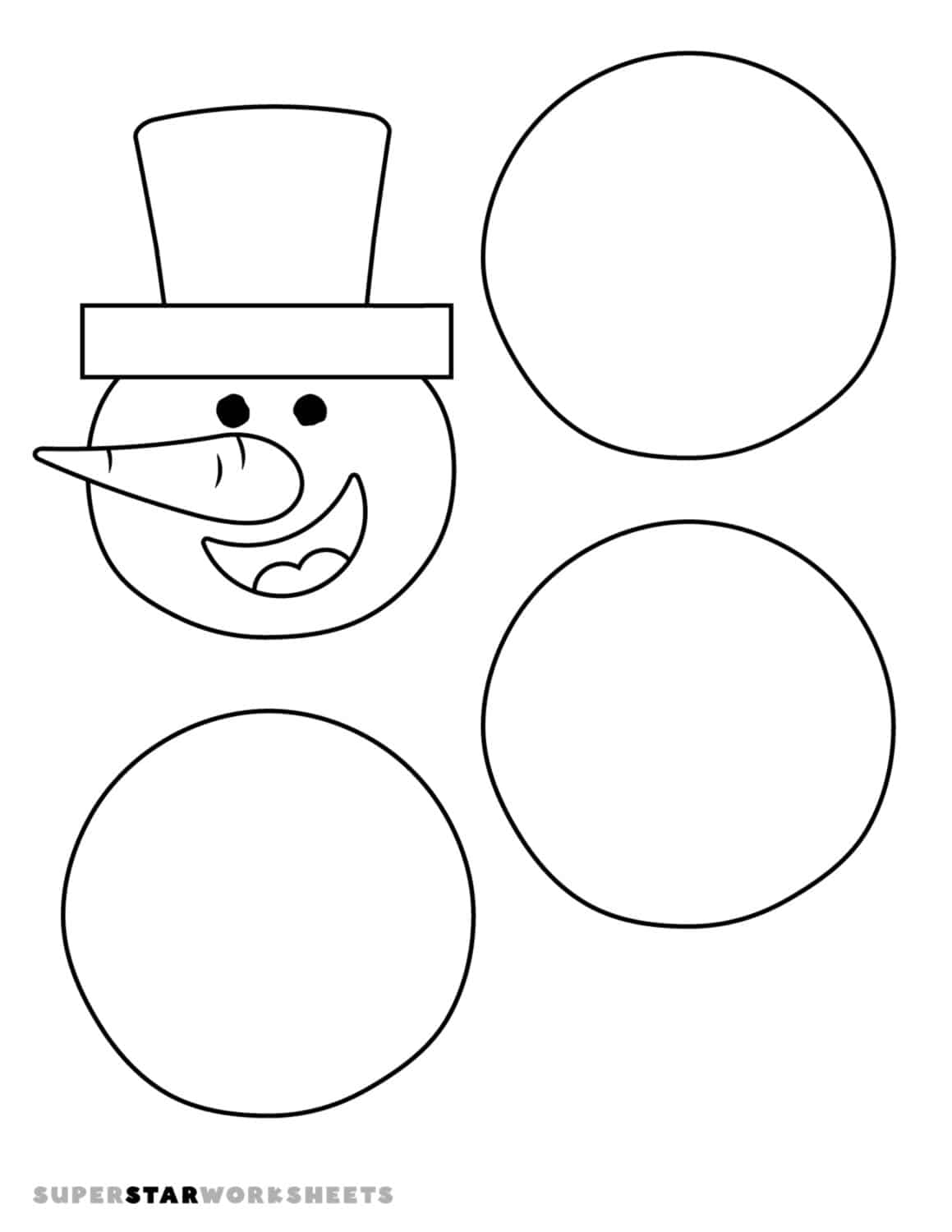 Snowman Templates - Superstar Worksheets for Free Printable Snowman Template