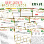 Spanish Baby Shower Games, Printable Games Bundle, Juegos De Baby For Printable Basta Game Template