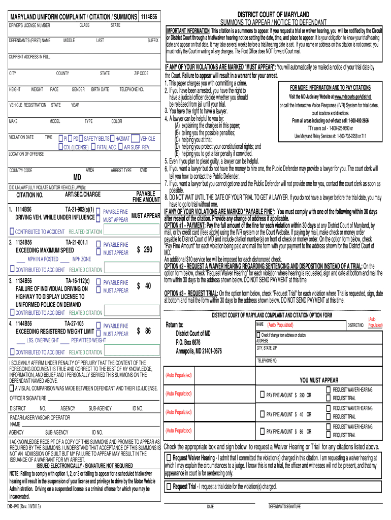 Speeding Ticket Template: Fill Out &amp;amp; Sign Online | Dochub in Printable Blank Police Ticket Template