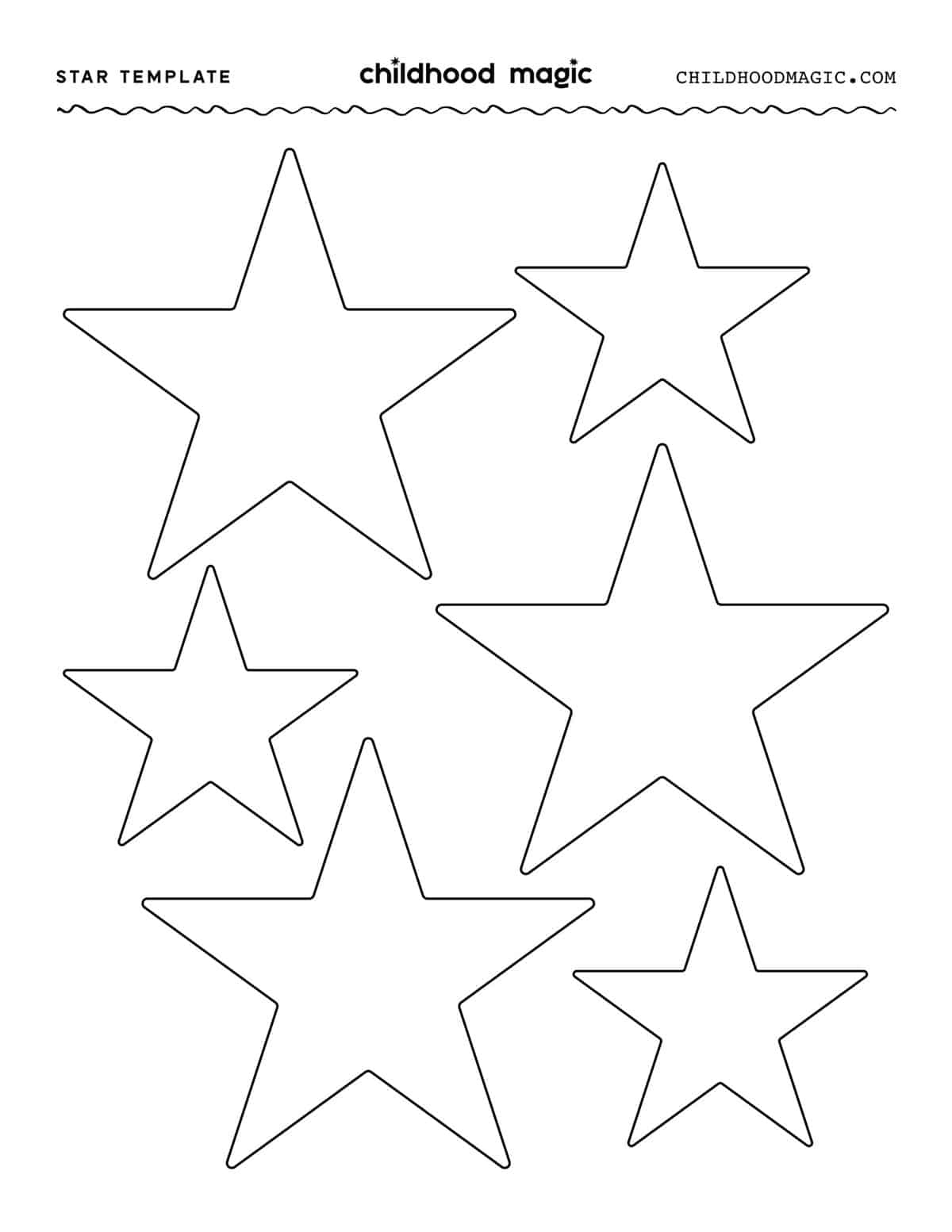 Star Template - Childhood Magic in Free Template of Stars Printable