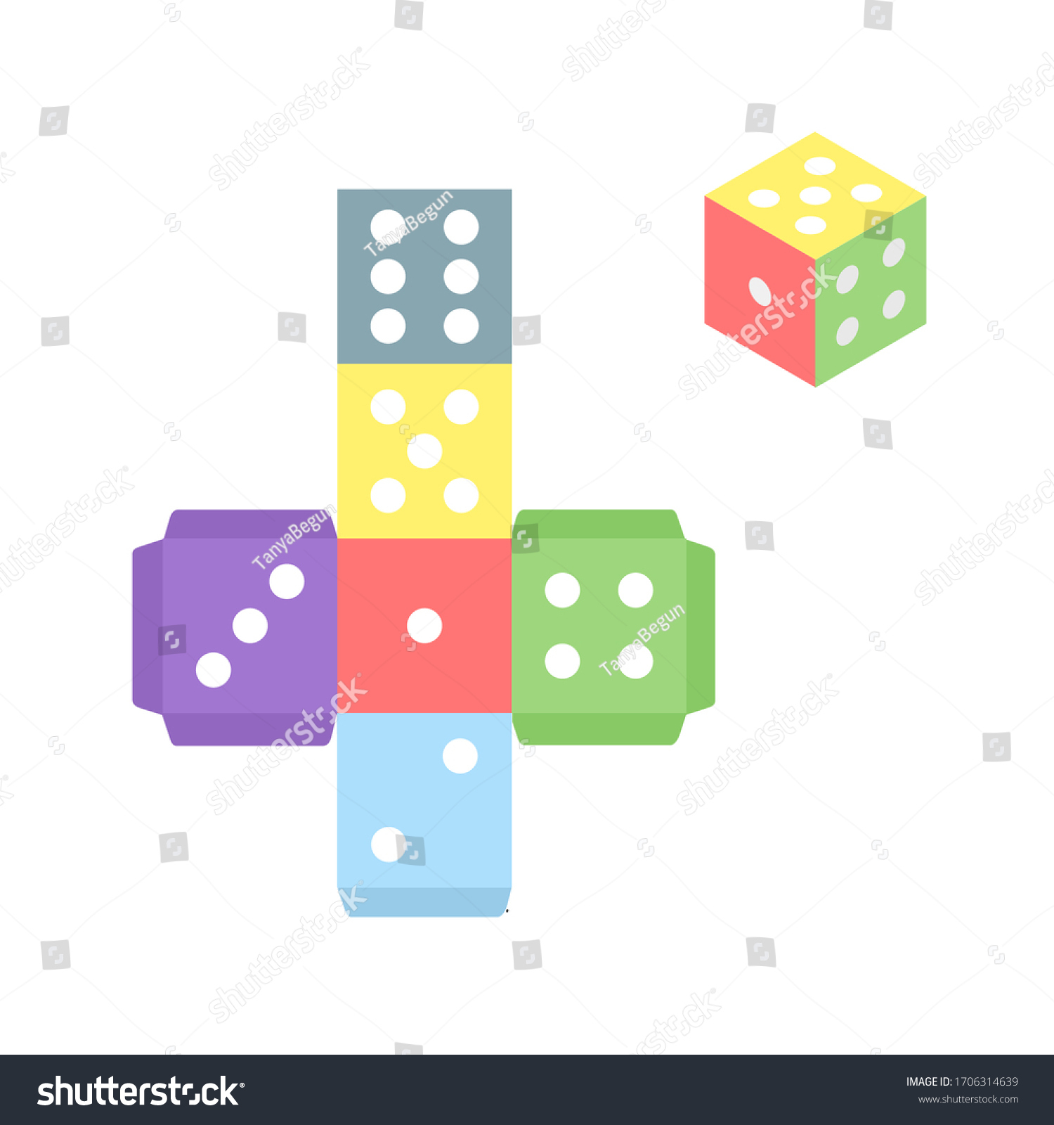 Stay Home Gamecube Print Multicolor Dice Stock Vector (Royalty intended for Colourful Printable Dice Template