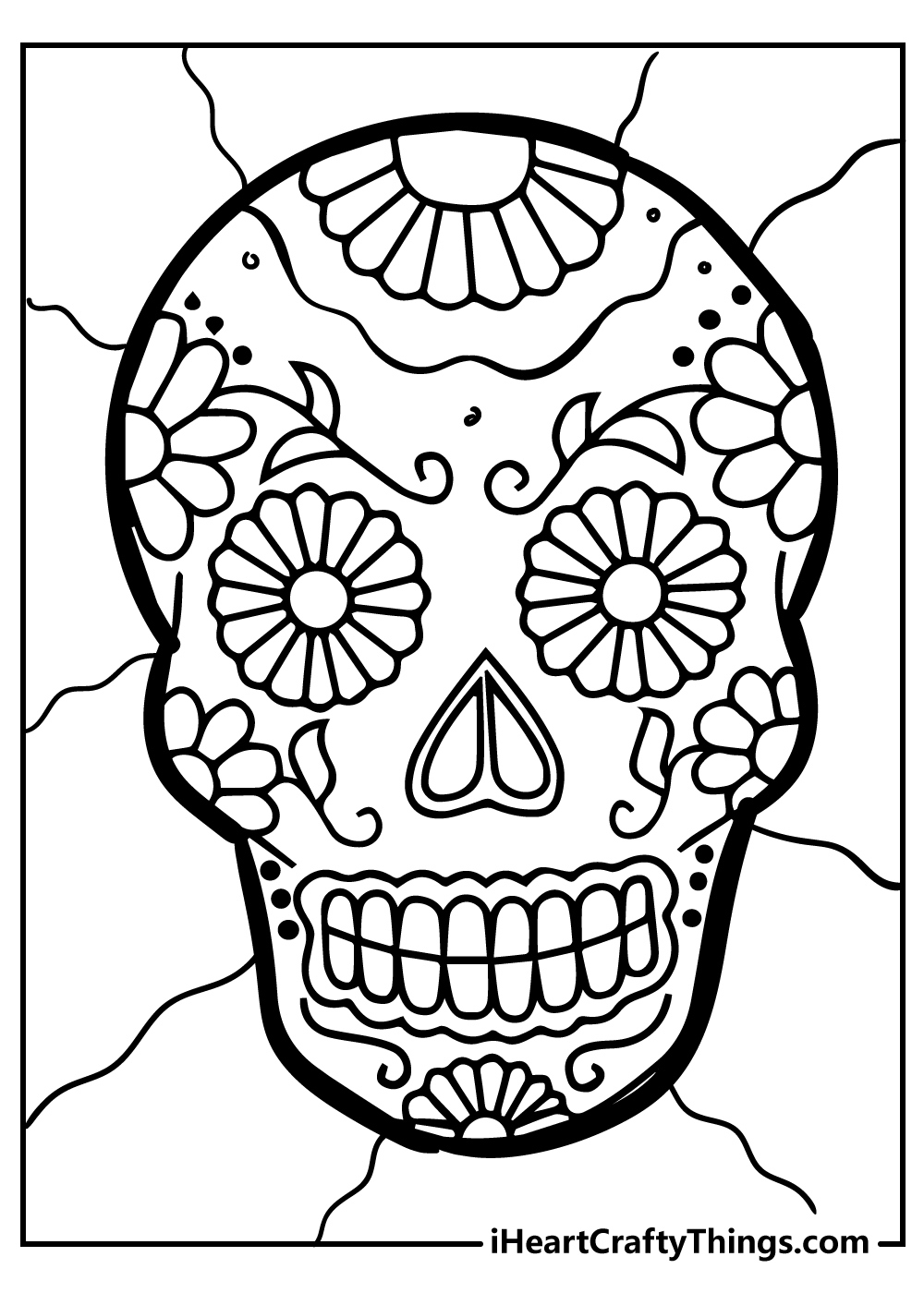 Sugar Skull Coloring Pages (100% Free Printables) inside Printable Sugar Skull Template