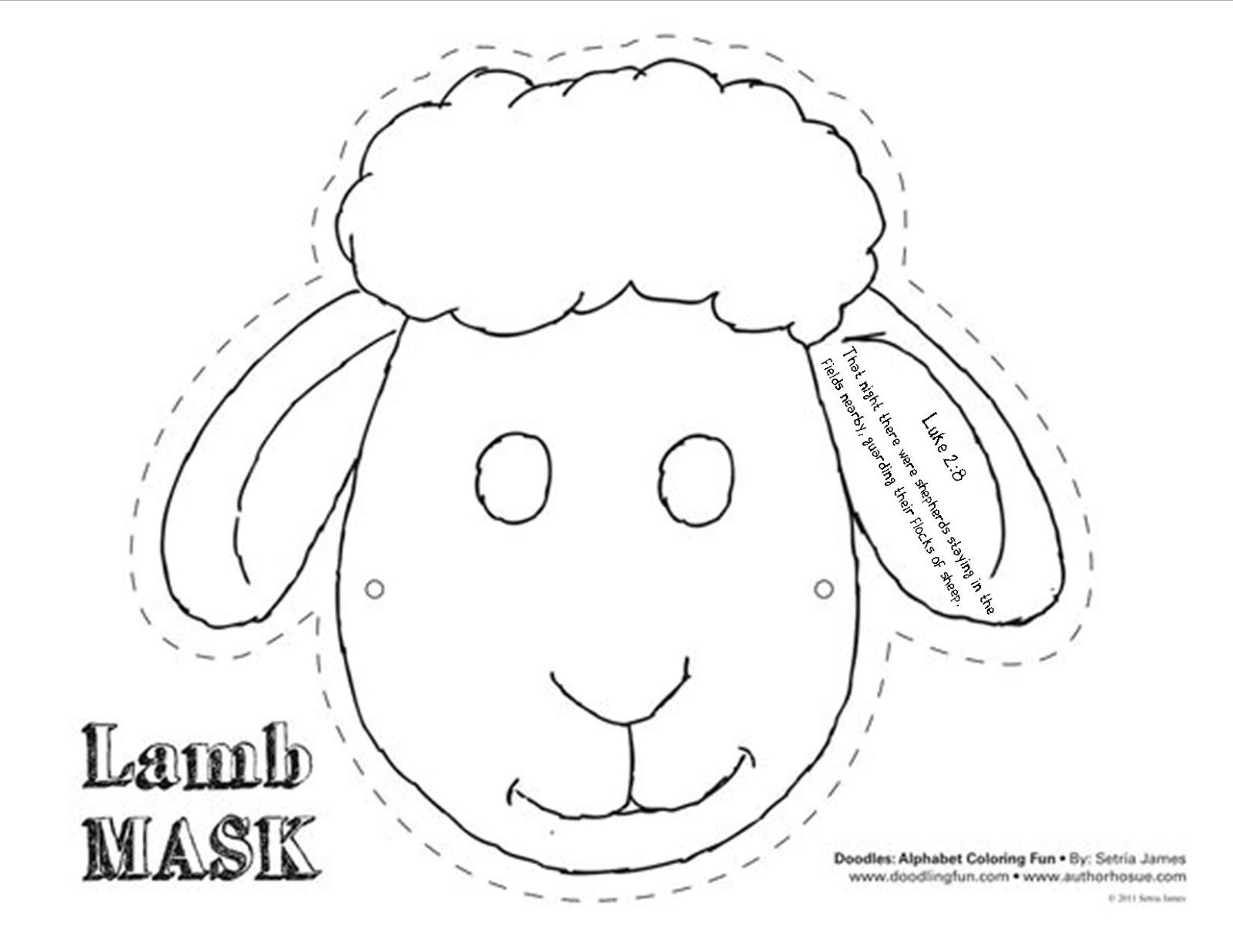 Sunday School Craft - Christmas Sheep Mask intended for Printable Sheep Mask Template