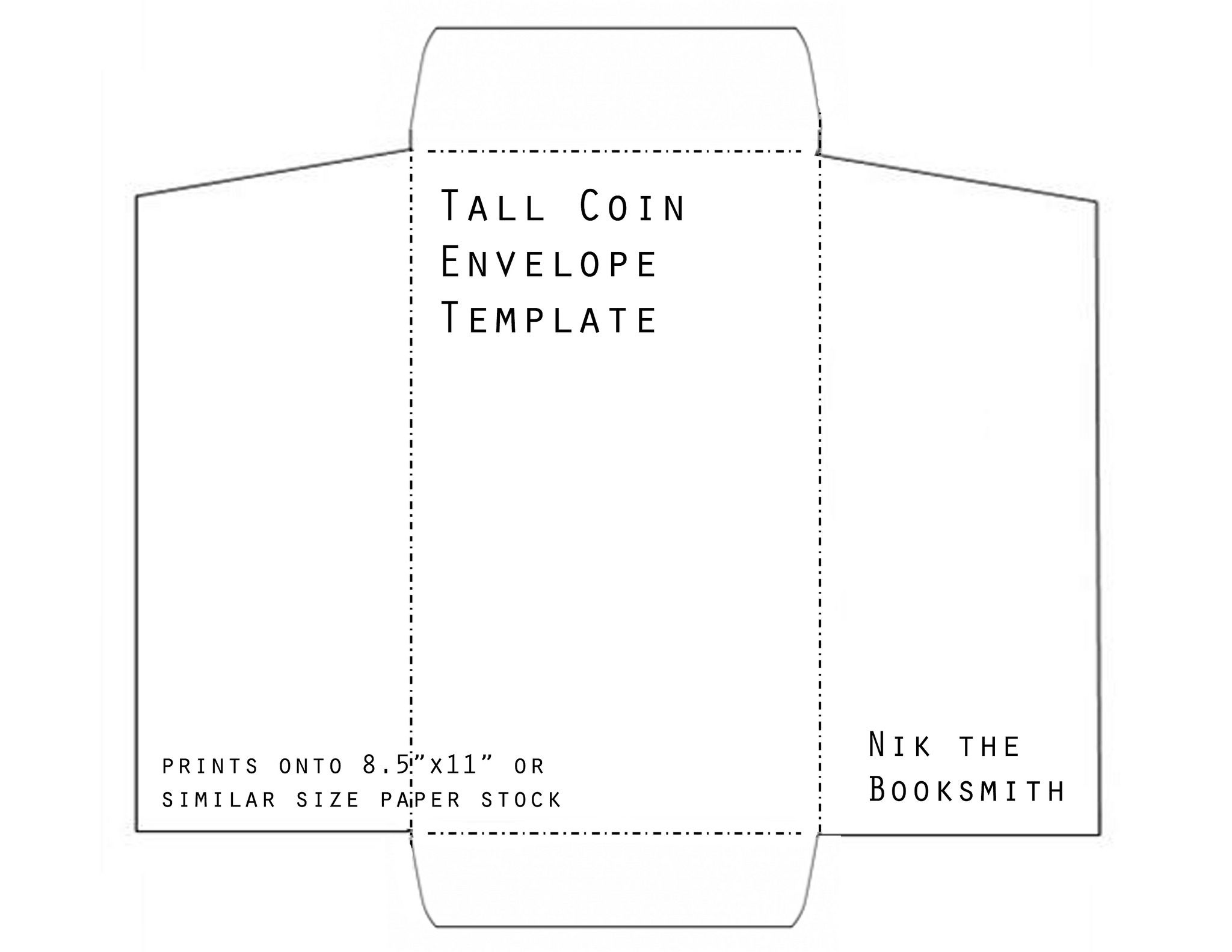 Tall Coin Envelope pertaining to Coin Envelope Template Printable