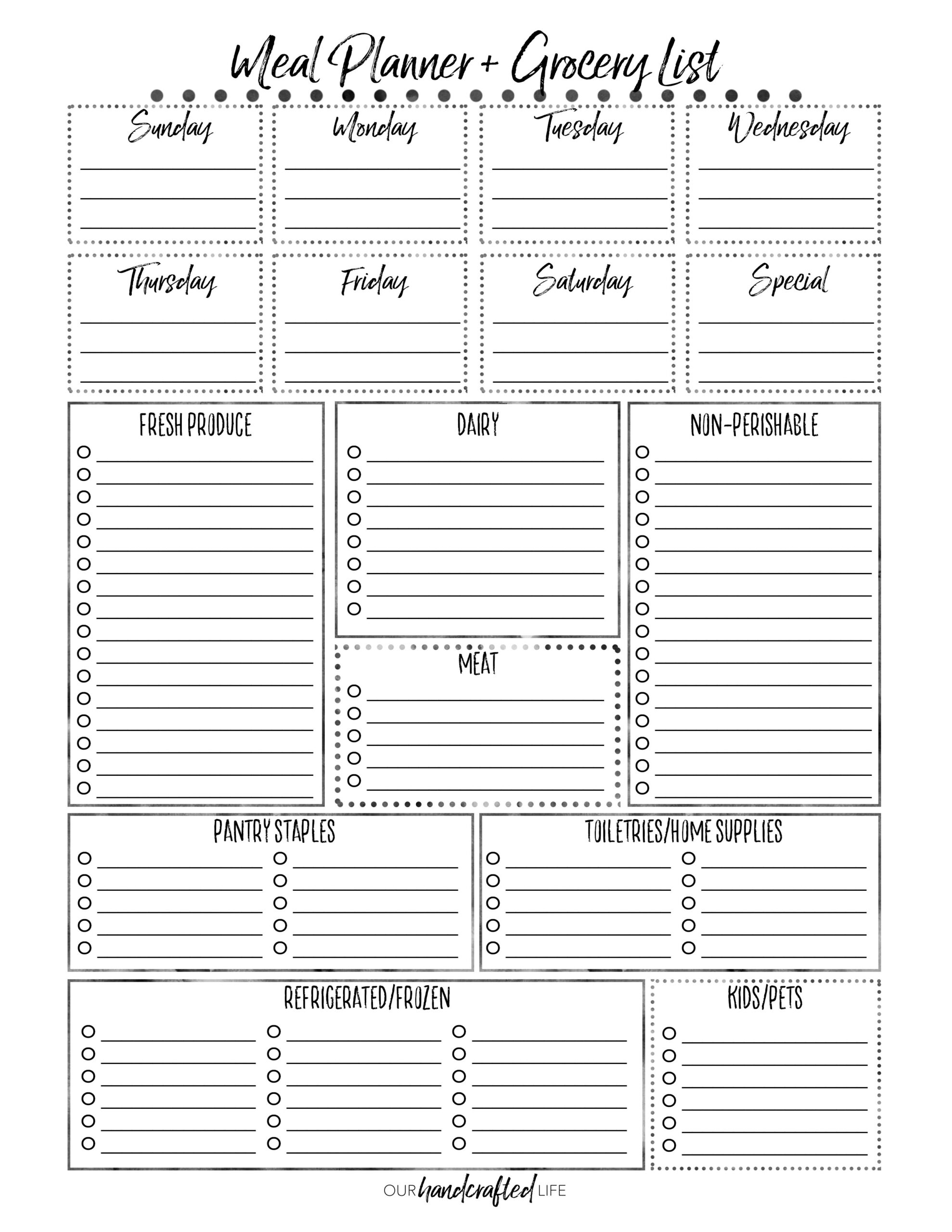 The Most Practical Meal Planner Ever - Our Handcrafted Life for Free Printable Meal Planning Template