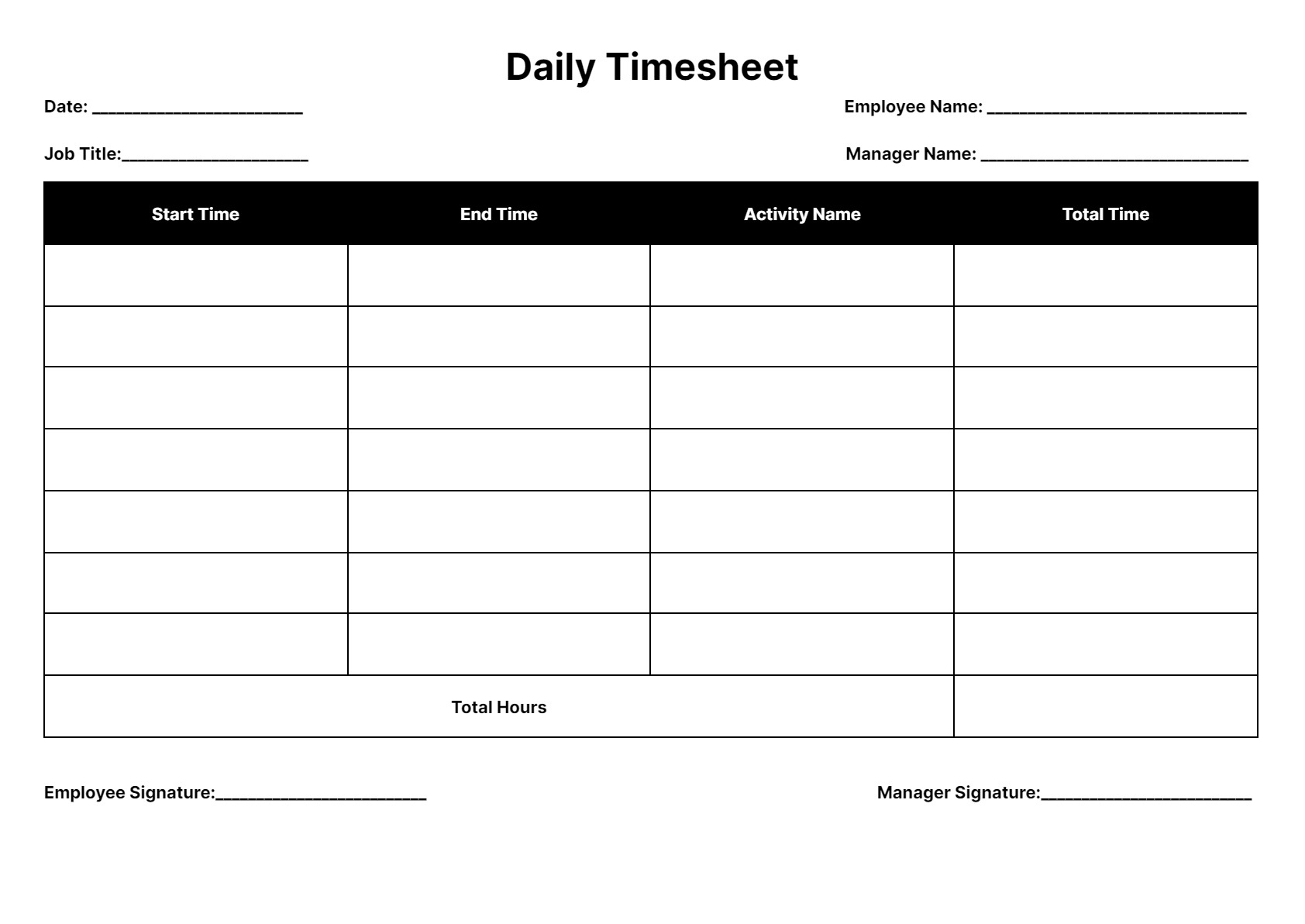 Timesheet Templates: Download &amp;amp; Print For Free! throughout Printable Time Card Template