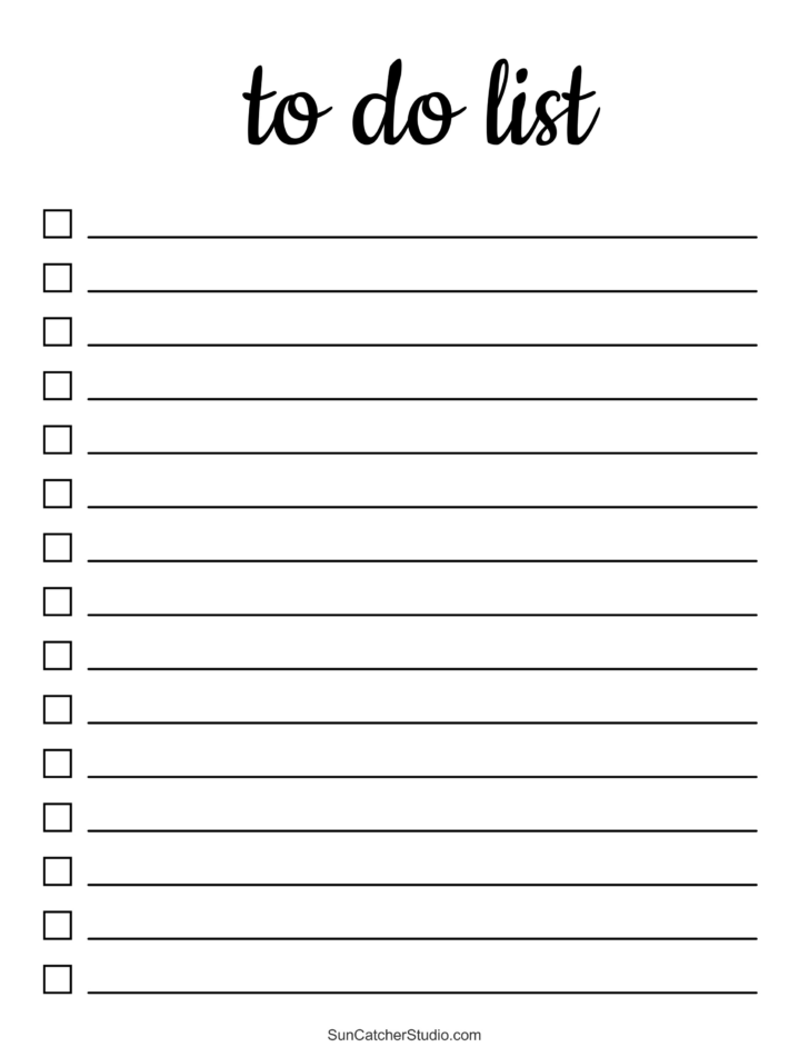 Printable Task List Template