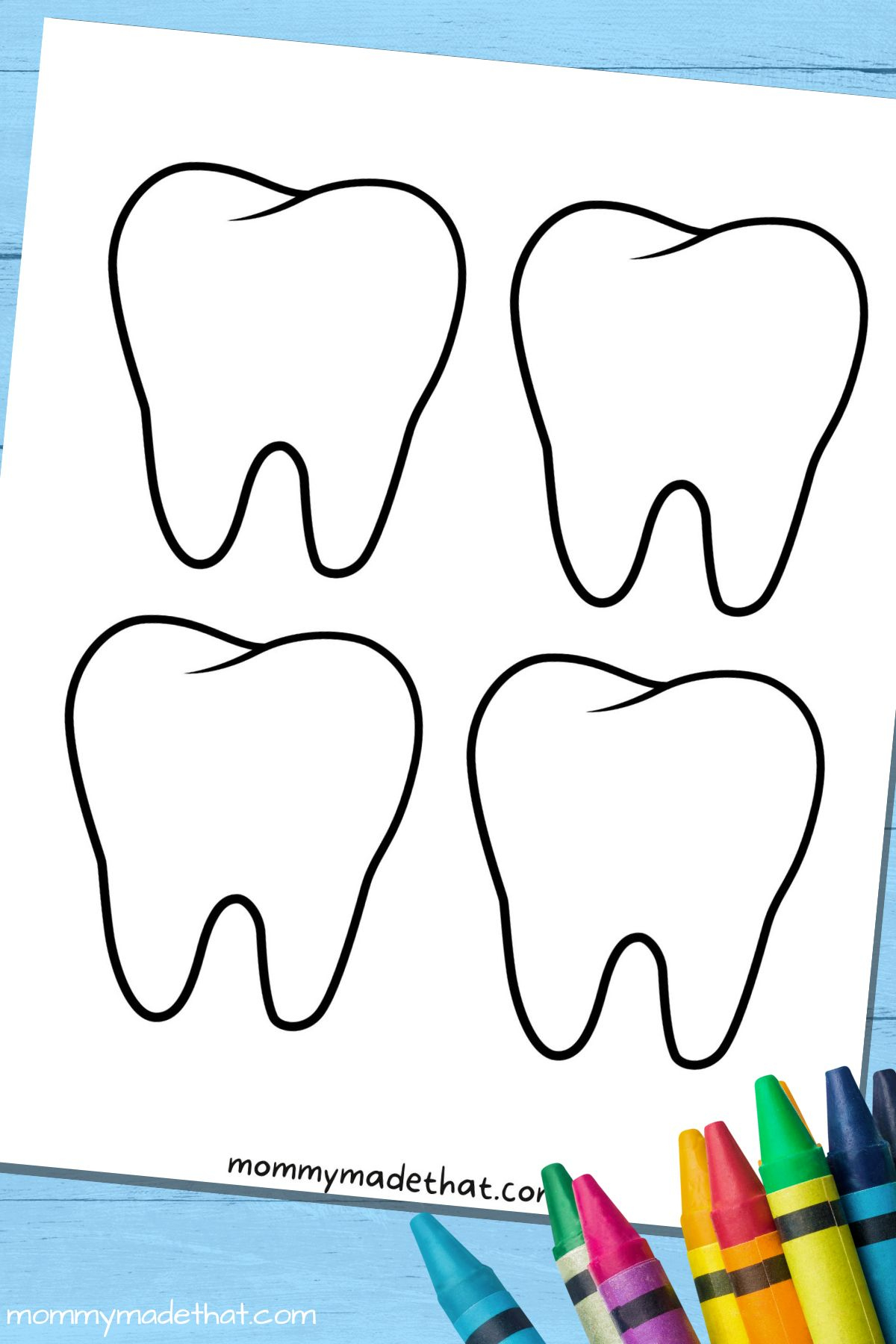 Tooth Templates (Free Printable Outlines!) with Free Printable Tooth Template Printable