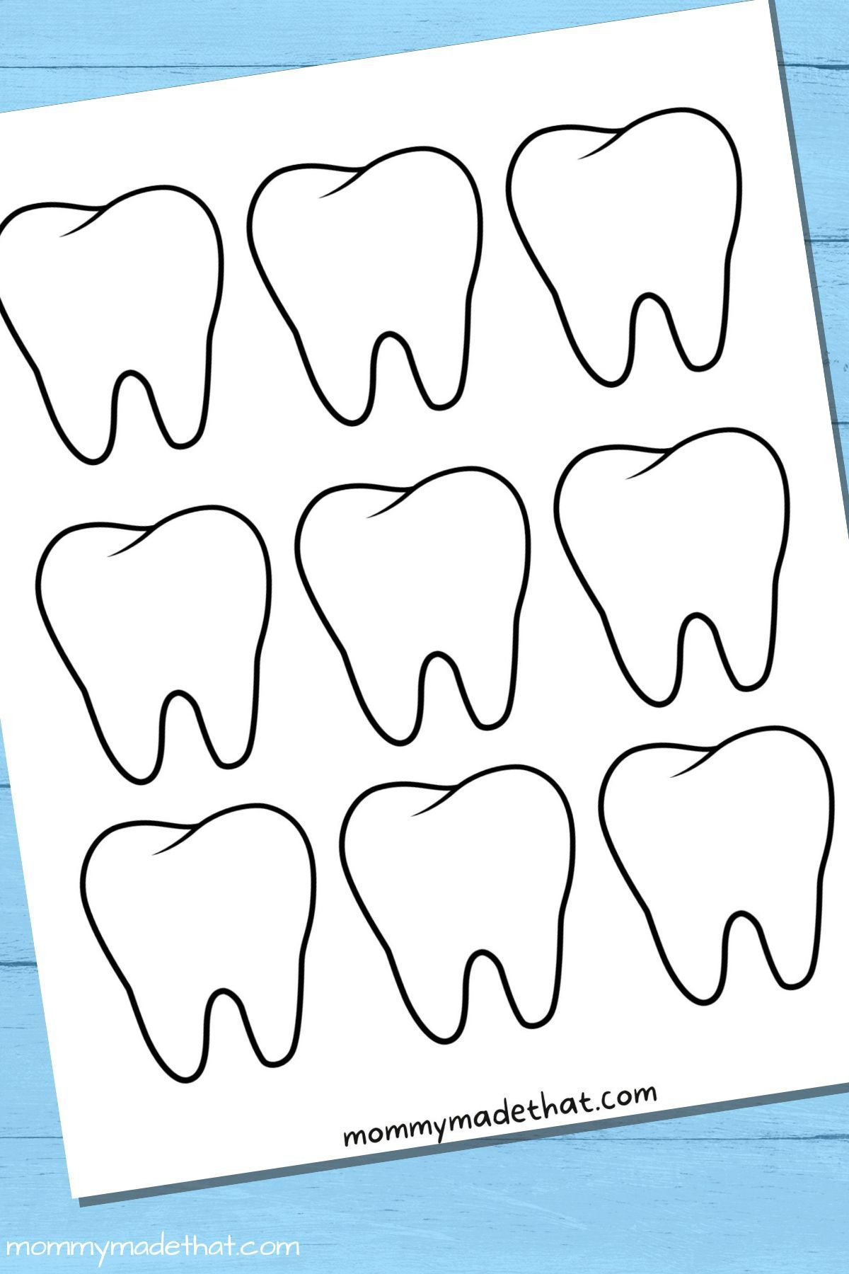 Tooth Templates (Free Printable Outlines!) with regard to Free Printable Tooth Template Printable