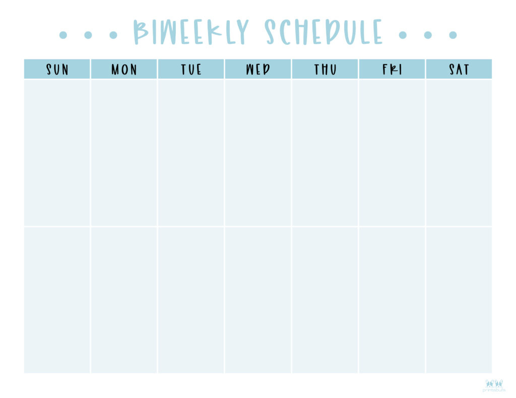 Two Week Planners - Free Printables | Printabulls regarding Free Printable Monday First 2 Week Calendar Template