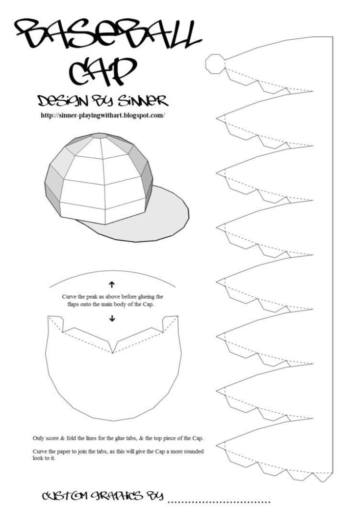 Printable Baseball Hat Template