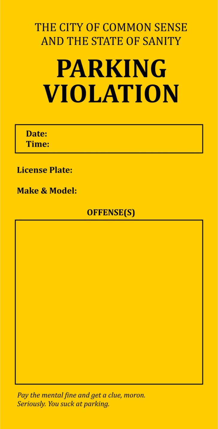 Printable Blank Police Ticket Template